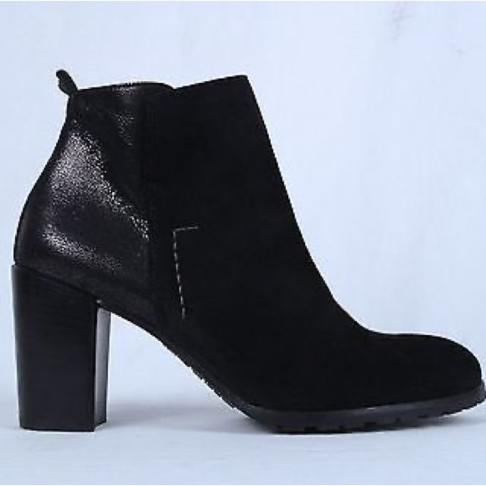 Paul Green Ankle Boots Womens Heeled Leather Suede Zip Black Uk 5.5 US 8